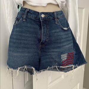 Old Navy Blue Jean Shorts with Red and White Detail
